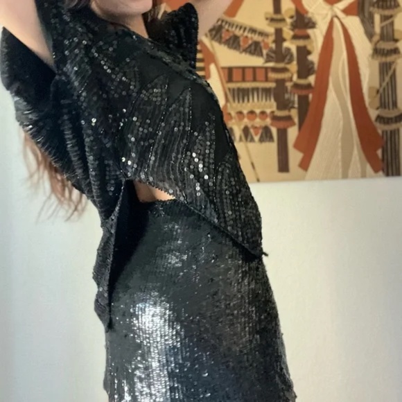 Vintage Sequins Butterly Silk Blouse Size M - Picture 5 of 11